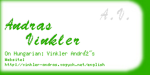 andras vinkler business card